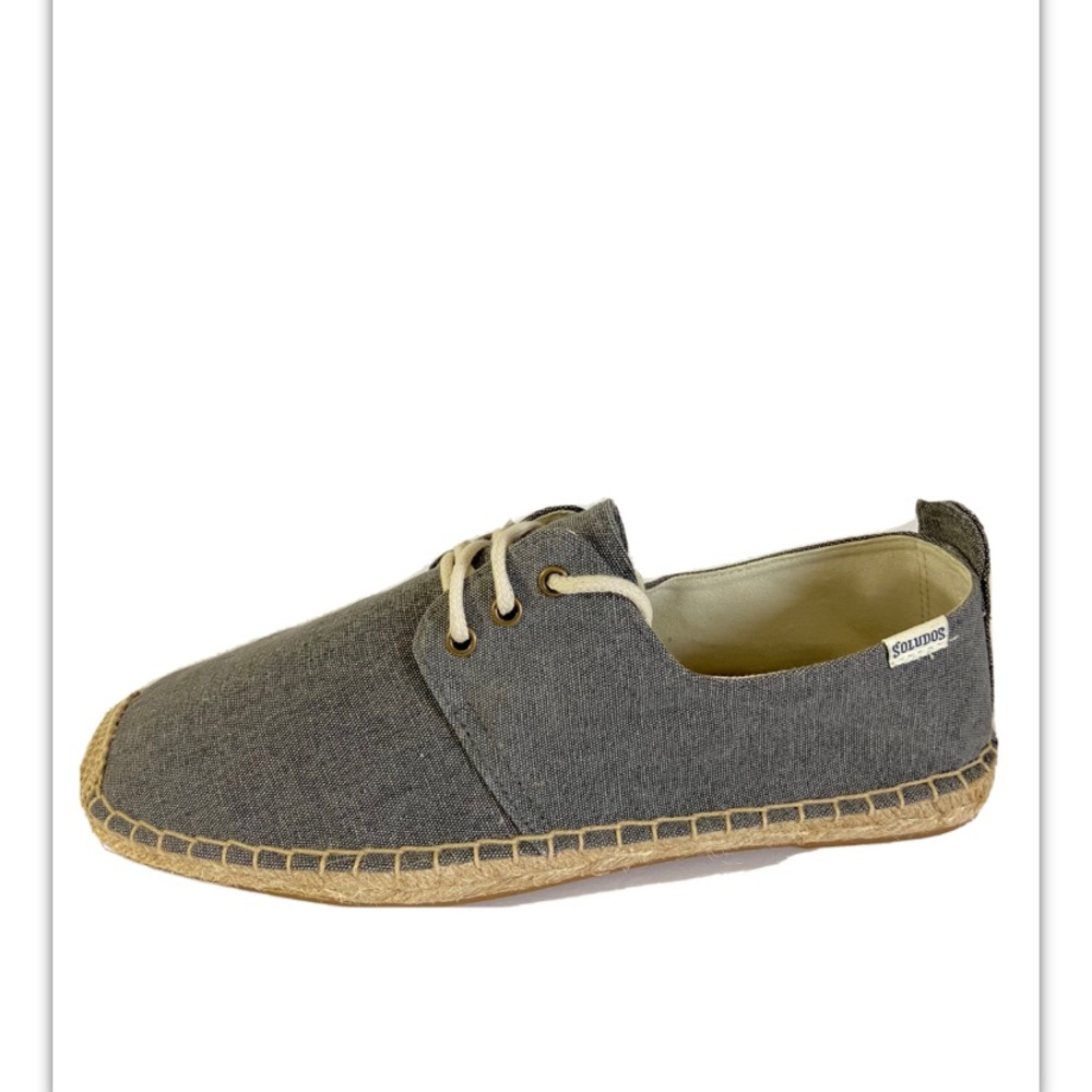 NEW Soludos Men’s Lace Up Derby gray espadrilles
